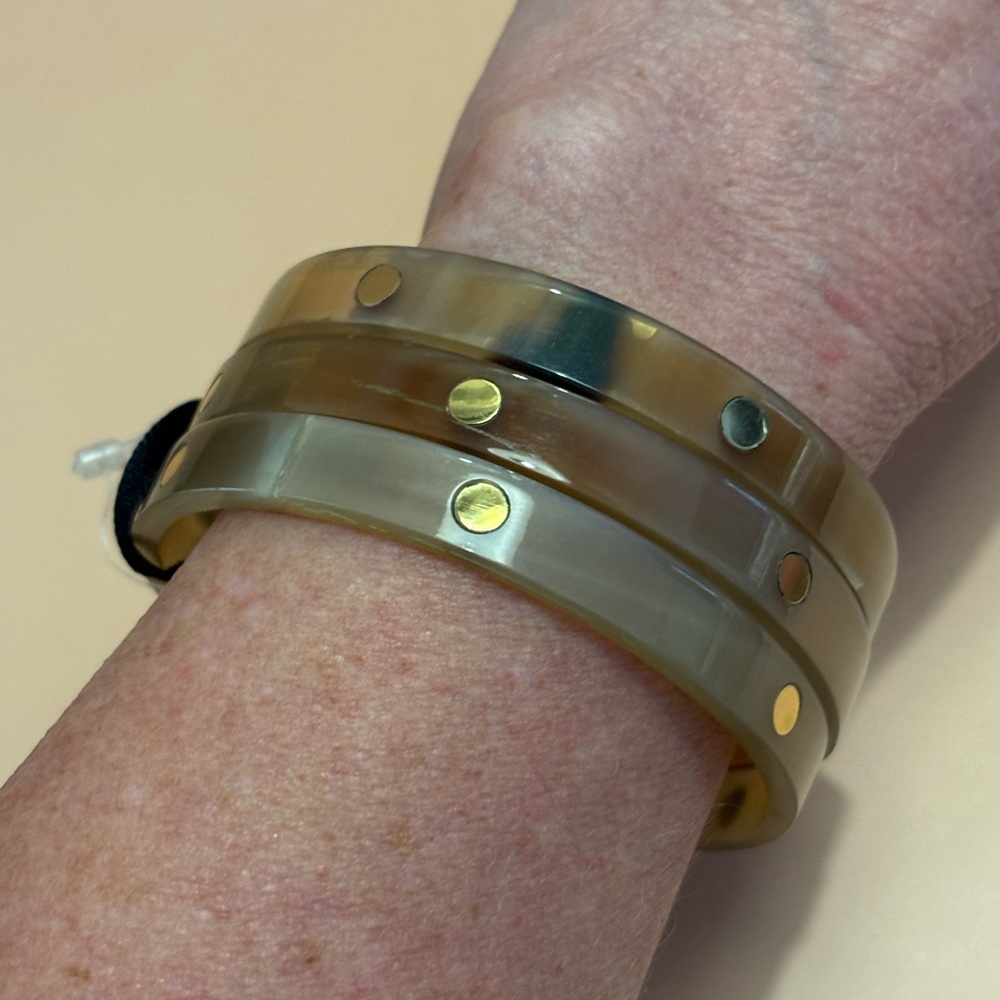 Mud Pie Natural Horn Bracelet Set of 3
